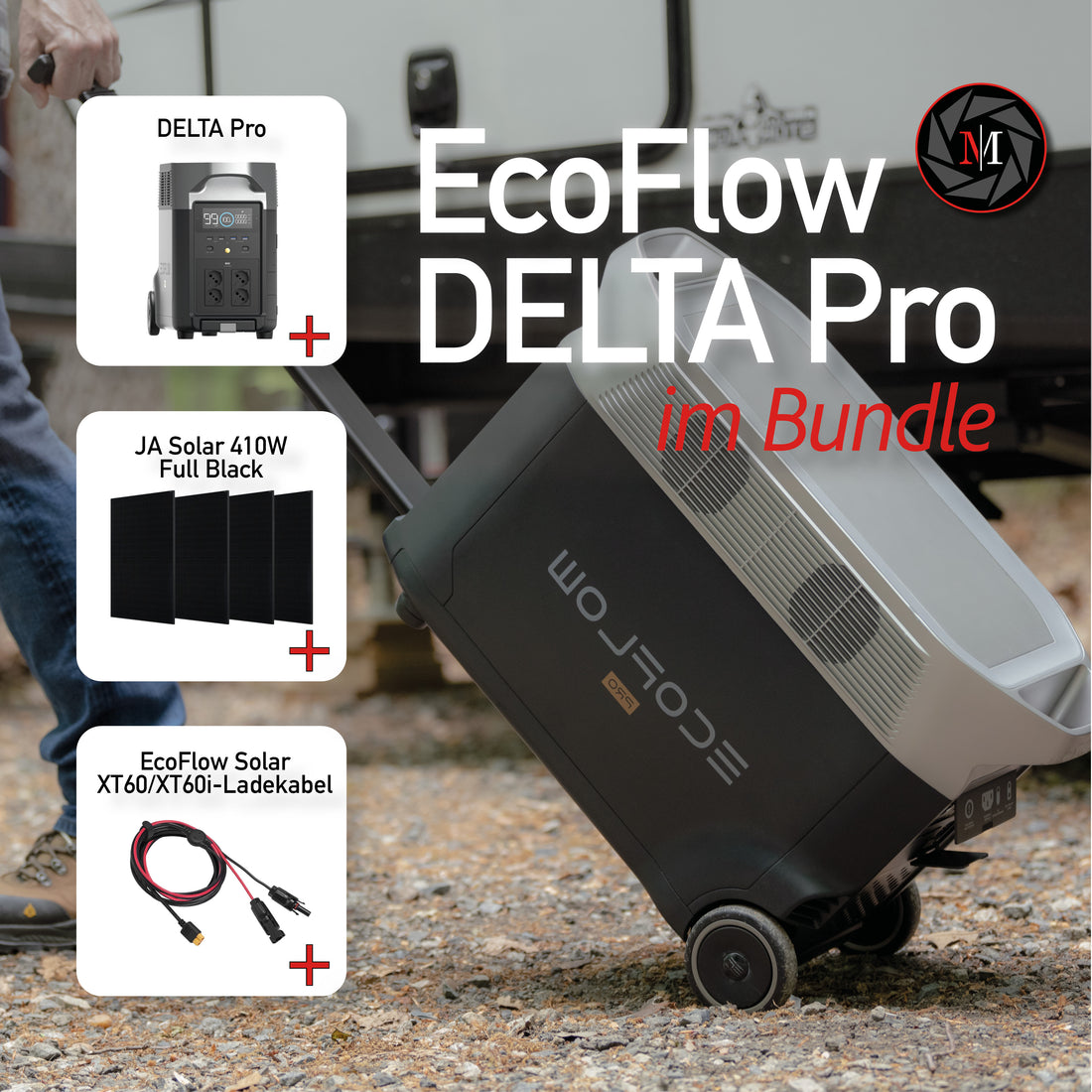 EcoFlow Delta Pro Solar Bundle (Delta Pro + 1-4x Solarpanel + XT60 Solarkabel)