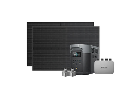 EcoFlow PowerStream Soft Bundle (Delta Max 2000 + 800W Microwechselrichter + 2 x 400W Starres Solarpanel)