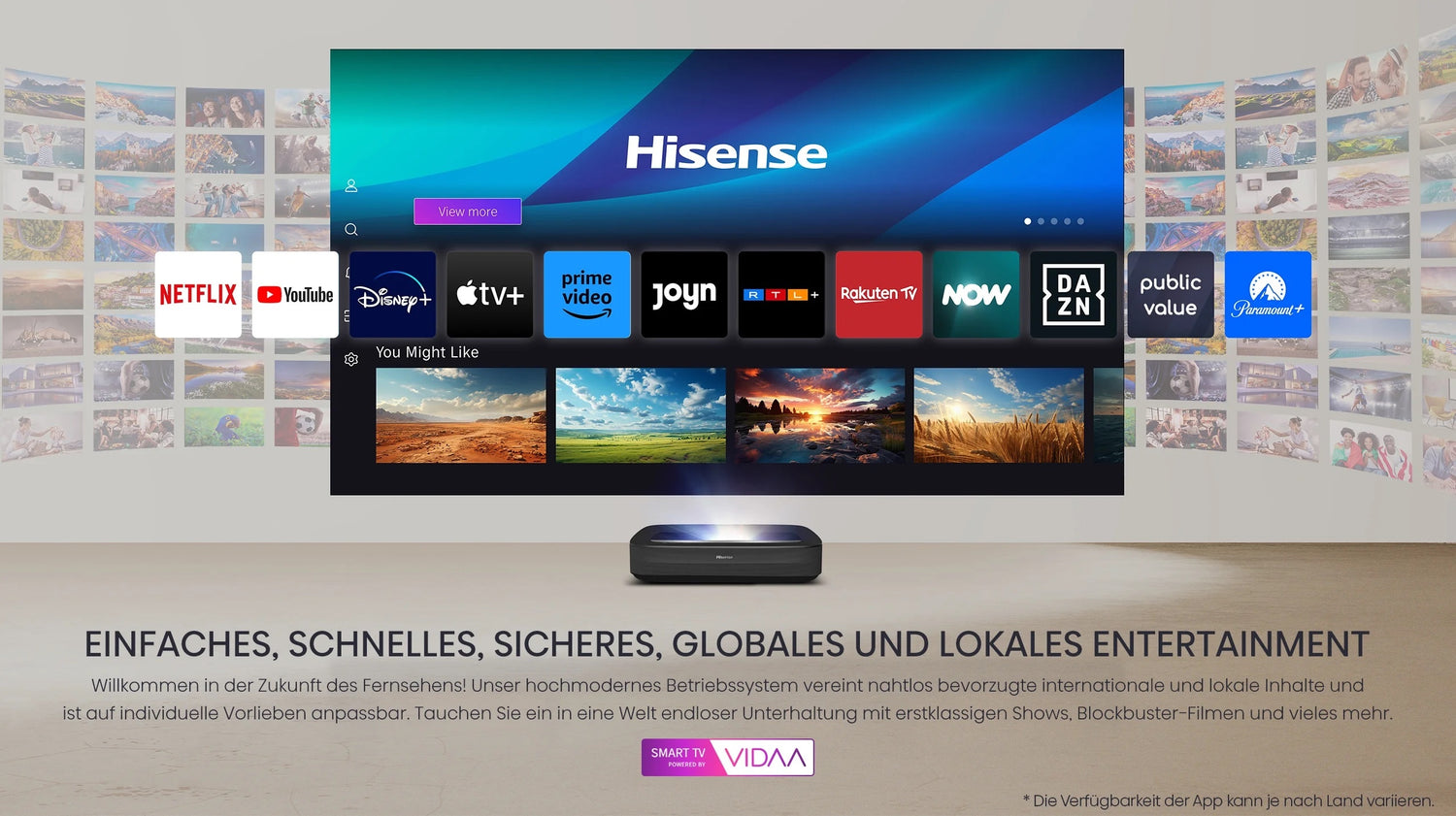 Hisense PL2 Laser Cinema Bundle mit DLT100-B1 Leinwand 100 Zoll