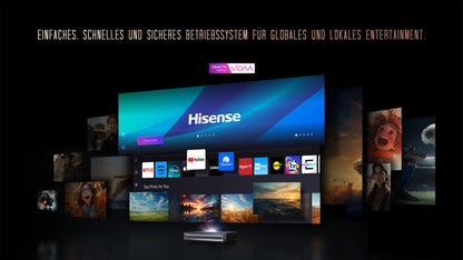 Hisense PX3 PRO Ultrakurzdistanzbeamer- Laser TV Bundle mit DLT100-B1 Leinwand &amp; Hisense Bierzapfanlage