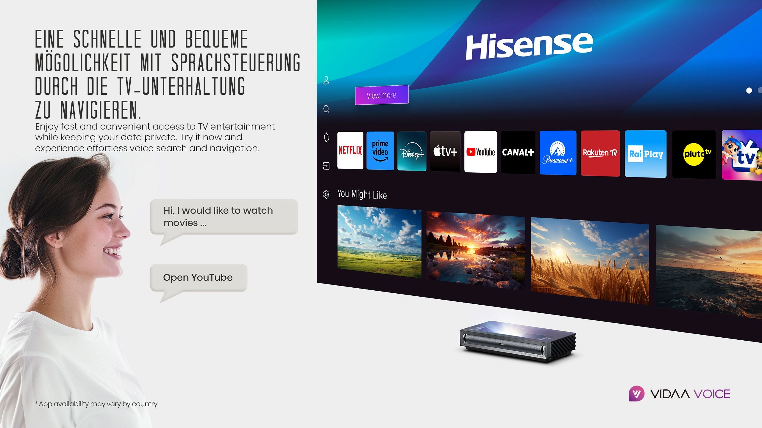 Hisense PX3 PRO Ultrakurzdistanzbeamer- Laser TV Bundle mit DLT100-B1 Leinwand &amp; Hisense Bierzapfanlage